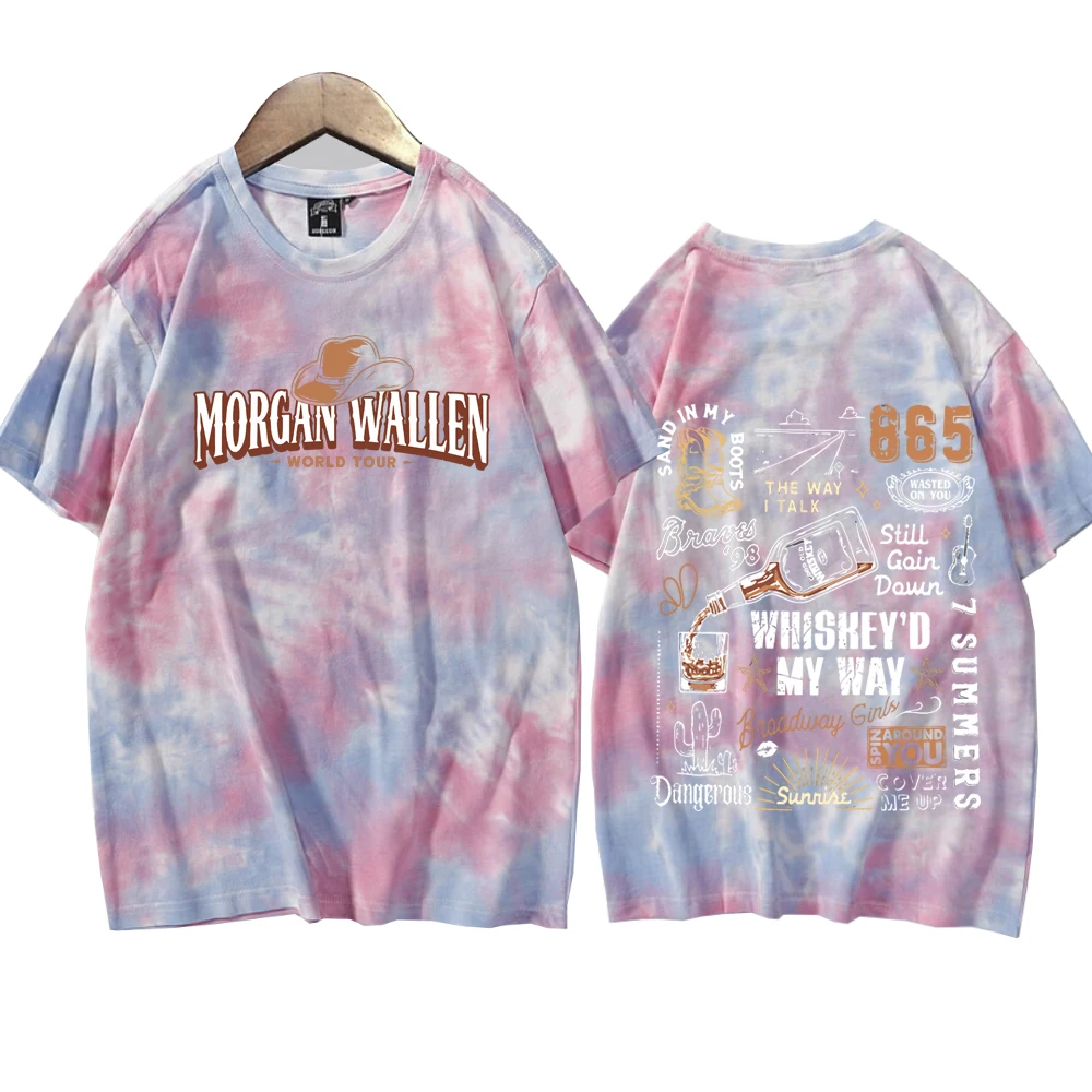 Wallen Tour 2024 Country Western Tie Dyed Shirt Women T-Shirts