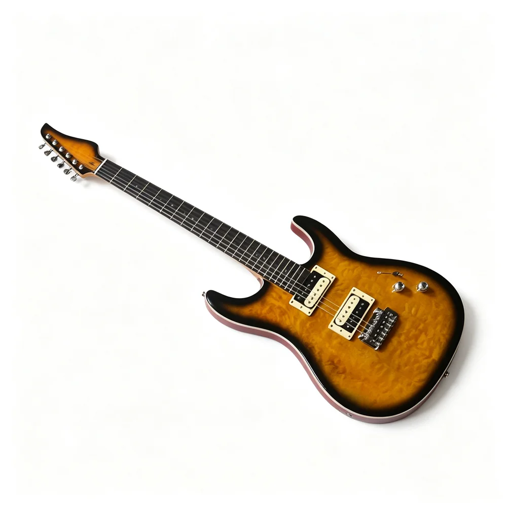 6 Strings Electric Guitar With Rosewood Fretboard Maple Quilted Top Customization Service