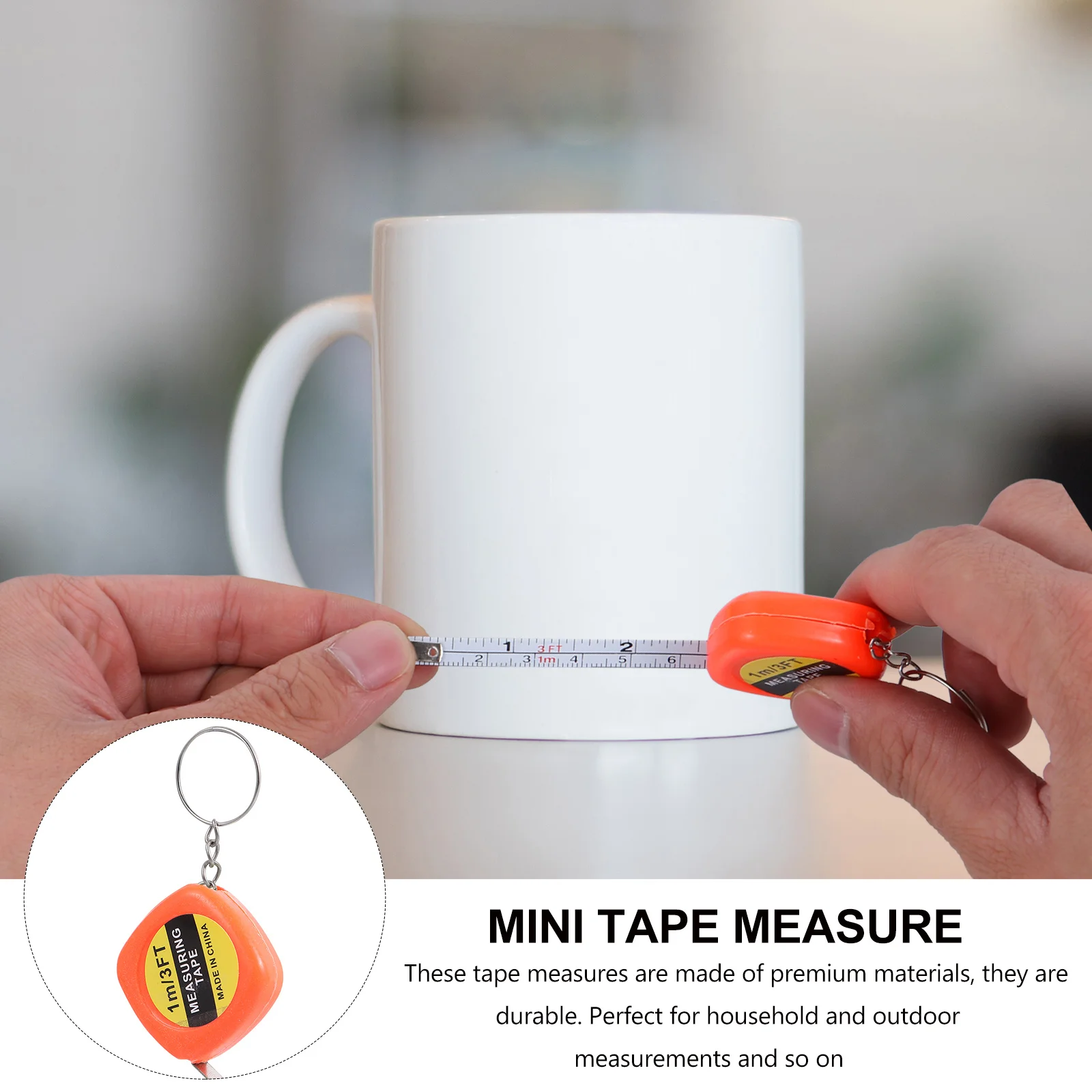 

20pcs Mini Tape Measure Keychain Retractable Measuring Tool Portable Durable For Home Outdoor Use Tape Measure Key Holder