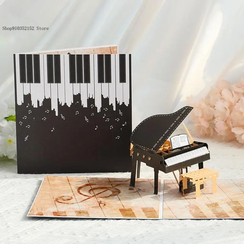 Teacher's Day Birthday Card 3D Folding Piano Thanks To Business Advanced Assembly Card for Sending To Teacher
