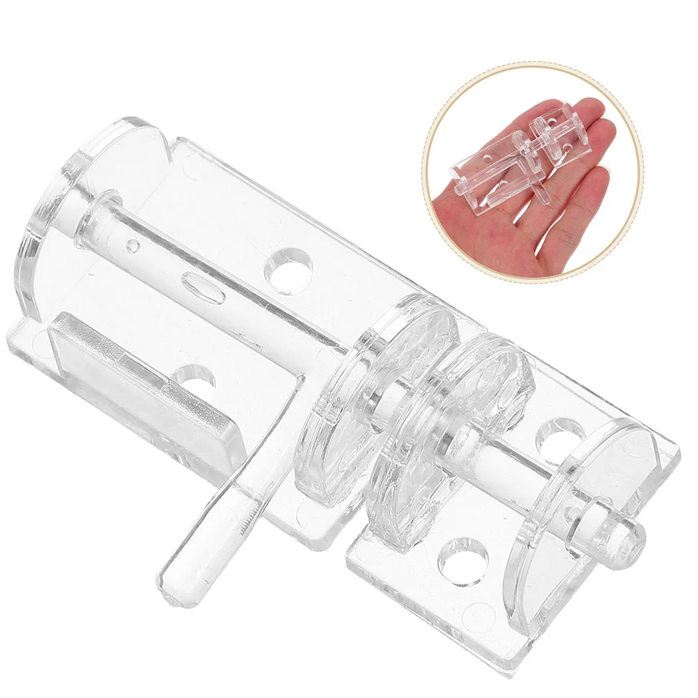 

2Pcs Clear Mini Latch Acrylic Door Locks Transparent Adhesive Easy Install No Drilling Durable Door Latch