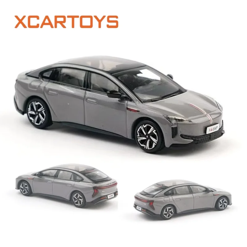 XCARTOYS 1/64 Alloy Car Model Hongqi EH7 Art‑Grey Business Sedan Miniature Collectible Ornament Toy for Car Hobby Collectors