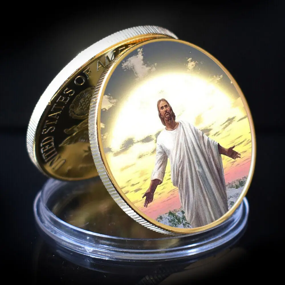 Jesus Challenge Coin 1 Ounce Christian Coloured Medallion 2023 Collect Gifts - High-quality - Rare