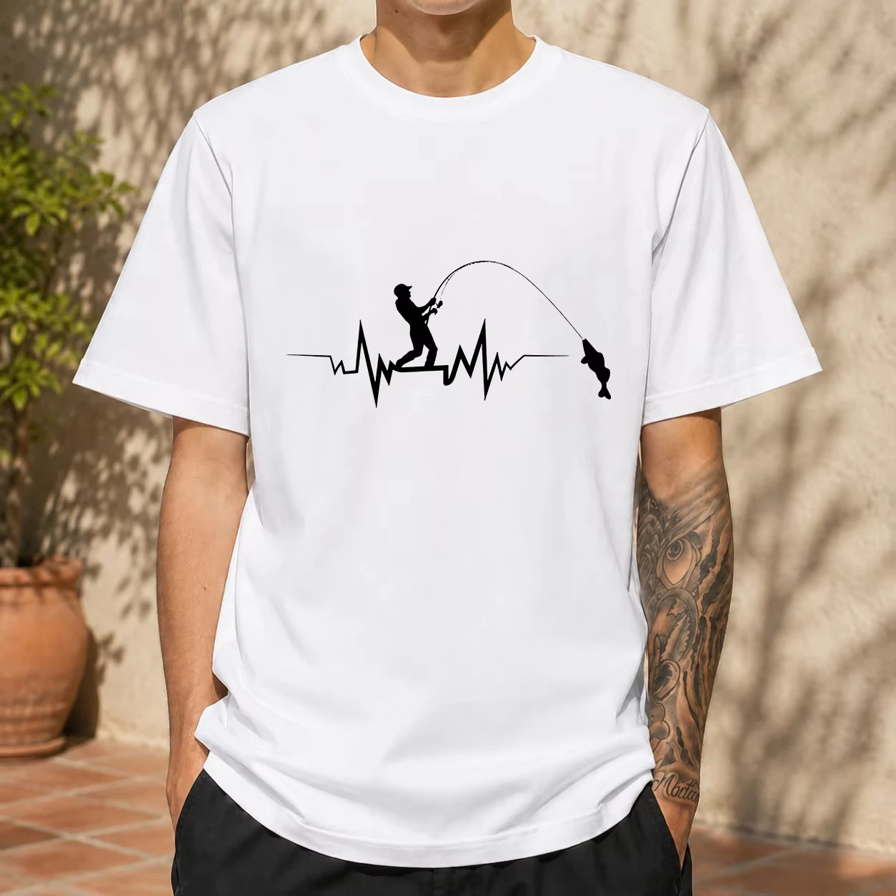 Summer Quality Outdoors Jogging Ventilate Simple Men's Cotton Loose Short Sleeve Versatile Fashion Casual Comfort Daily T-shirts