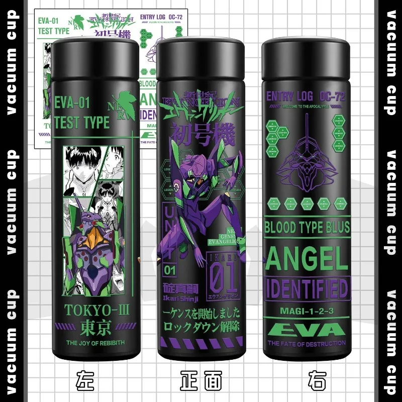 

500ml Neon Genesis Evangelion Cute Anime Peripheral Insulated Water Bottle Creative 304 Stainless Steel Thermos Cup Student Gift