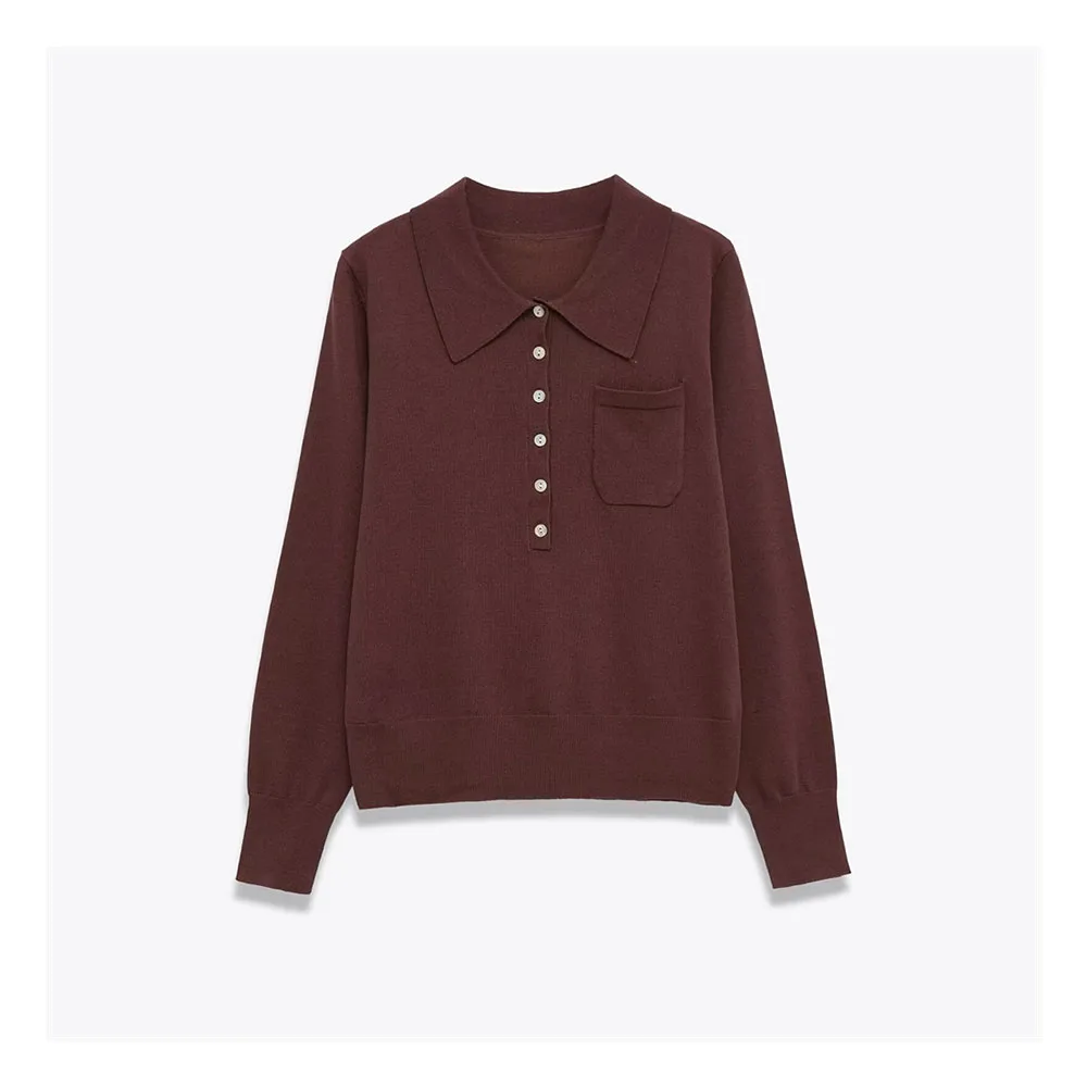 

Autumn new women's fashion versatile solid color loose and slimming long sleeved lapel top