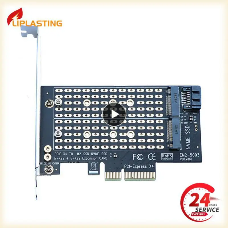 Single/Dual Port M.2 NVME NGFF To Pcie 4x Adapter Board B/M Key interface Support PCI Express 3.0 2230 2242 2260 2280 M.2 SSD