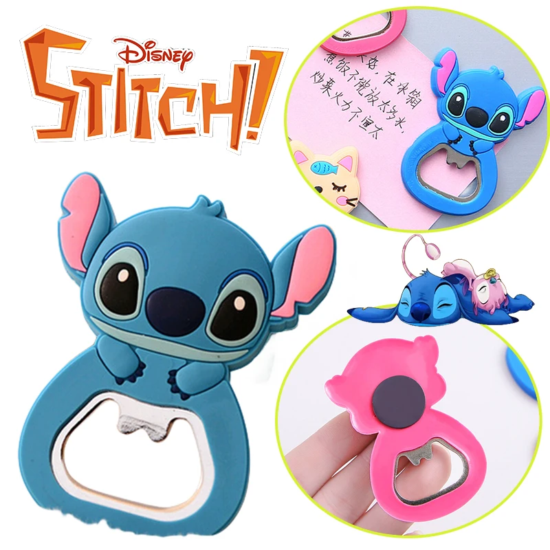 Disney Stitch Bottle Opener Cartoon Anime Beer Bottle Opener Silicone Home Bottle Opener Refrigerator Stickers for Kitchen Bar