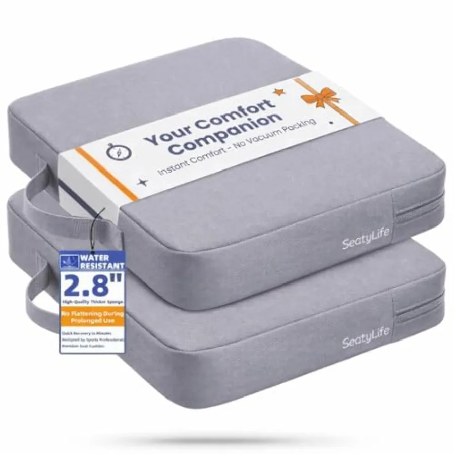 

Premium Stadium Seat Cushions for Bleachers Extra Thick for Long Sitting Hours, Waterproof 2-Pack Bleacher Cushions, Portable,