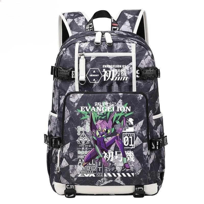 Ransel periferal film dan televisi NEON GENESIS EVANGELION nyaman untuk perjalanan bisnis dan tas penyimpanan berkapasitas besar