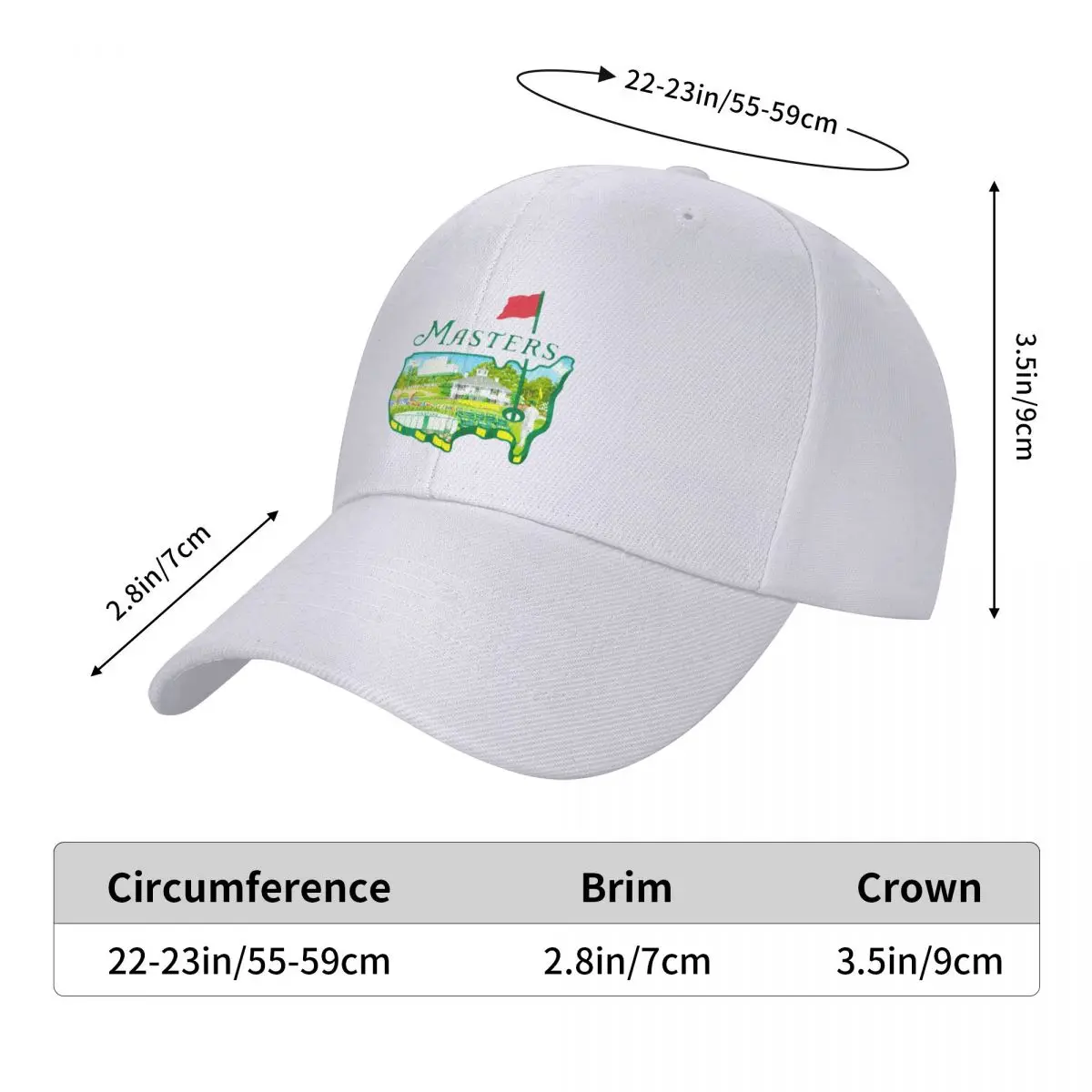 Classic Masters Tournament Golf Logo Baseball Cap Women Men Adjustable Dad Hat Sun Protection Snapback Hats