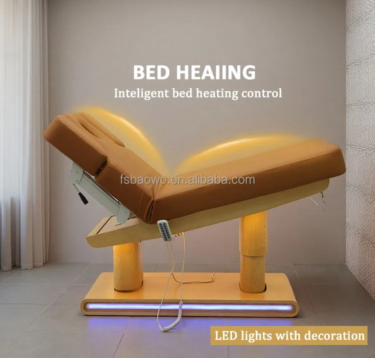 Premium Modern Hydraulic Leather Beauty Bed-All-in-One Spa Table & Makeup Chair with Memory Function for Workshop Use