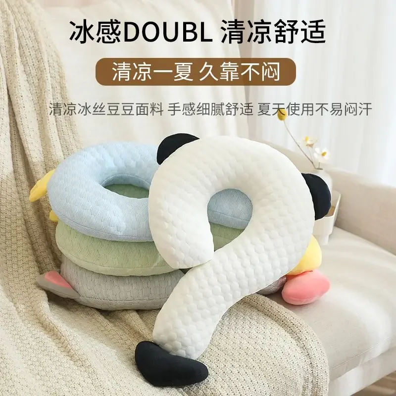 Large Dopamine Question Mark Pillow,Ice Silk Rabbit Hair Sleeping Headrest,Multifunctional Cushion,Warm in Winter Cool in Summer