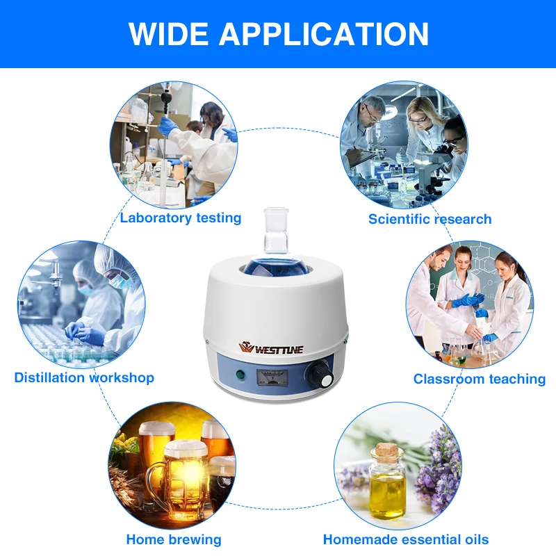 Westtune  Digital Electric Heating Mantle Lab Equipment With Thermal Regulator  220v 250/500/1000ml