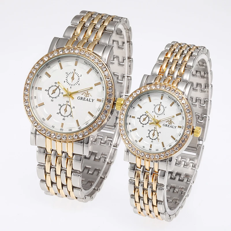 Fake Three-Eye Decorative Quartz Bracelet Men's Student Watch Fashion Set Casual Women's Watch Couple Set