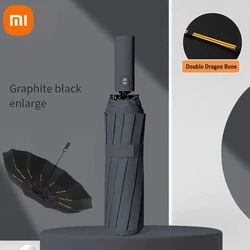 Xiaomi-paraguas de 24 huesos reforzado, Color sólido, automático, ligero, plegable, gran tamaño, protección Uv, duradero