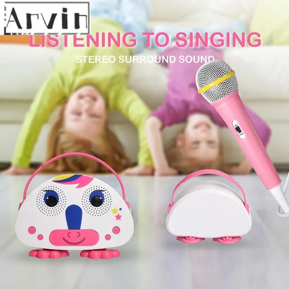 Karaoke Machine for Kids with Microphone Portable Player Speaker for Home Outdoor Travel Activities Christmas Gift for Children