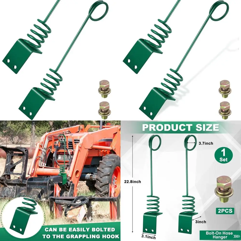 

Heavy-Duty Green Hose Hanger for 22.8x3.1 Inch Hydraulic Hoses on Tractors