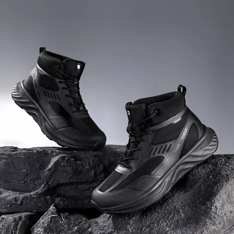 

Новые трендовые мужские уличные кроссовки 2026 года с толстой подошвой для ходьбы и походов, износостойкие нескользящие мужские ботинки для горного туризма
