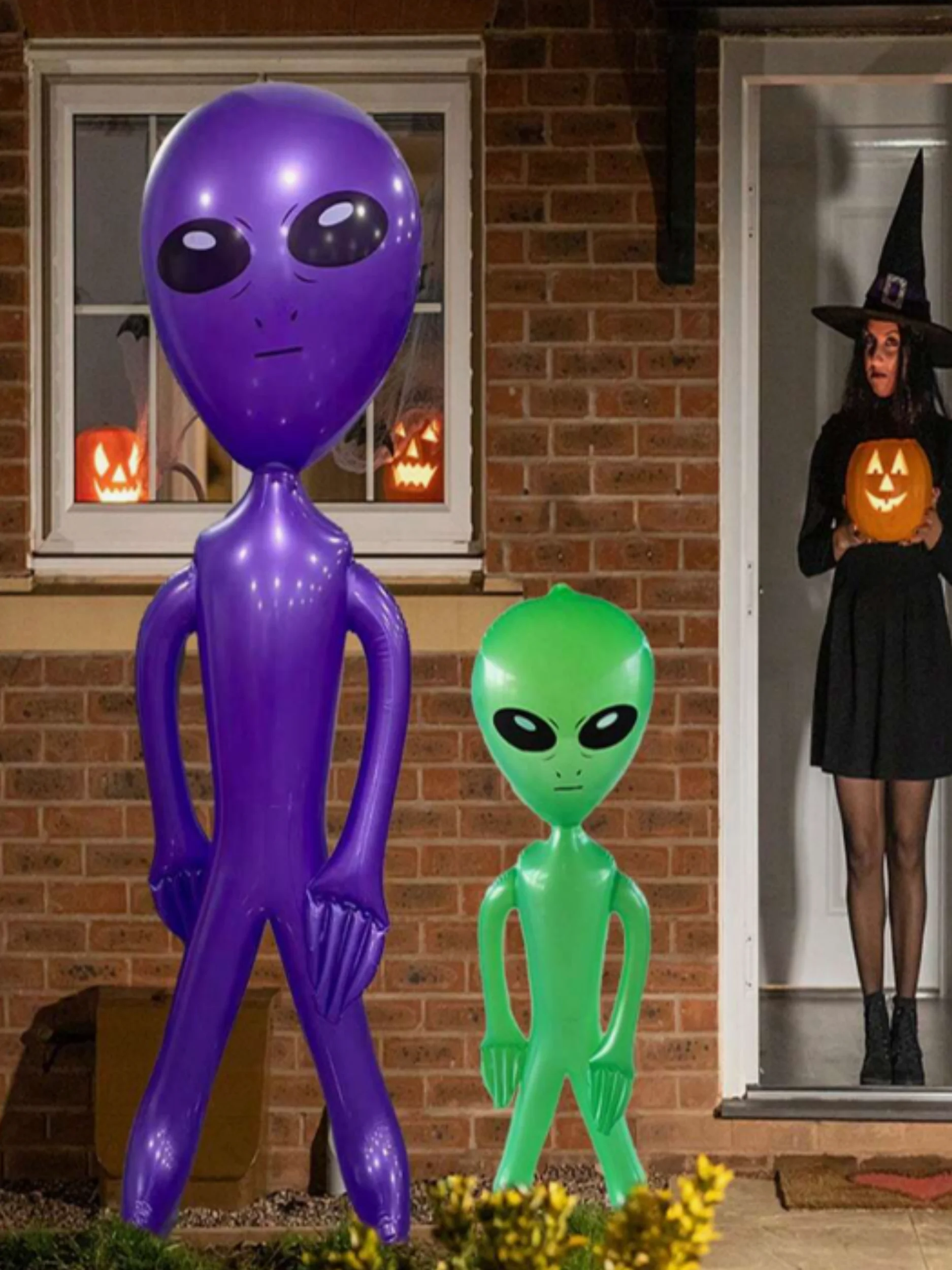 TYFYO 1pc 63/33 pulgadas decoraciones alienígenas inflables, globos alienígenas inflables para fiesta en la piscina, cumpleaños, Halloween