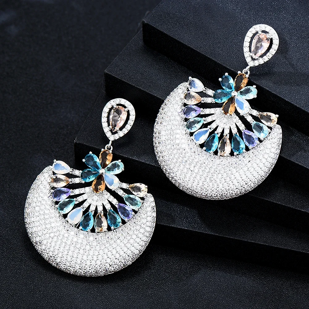 

Missvikki New Luxury Green Earrings For Women Wedding Party CZ Dubai Bridal Earrings boucle d'oreille femme Trendy Jewelry Gift