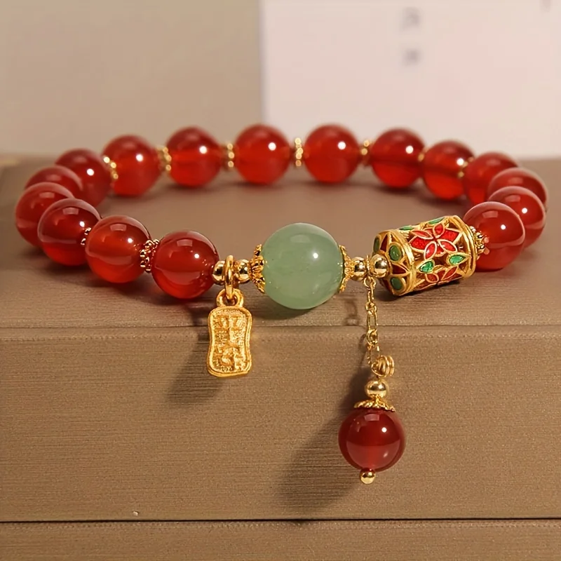 Chinesischen Stil Lotus Schmetterling Perlen Armbänder für Frauen Mode Grüne Perle Handgemachte Armbänder Exquisite Süße Schmuck Geschenke – Detail 7