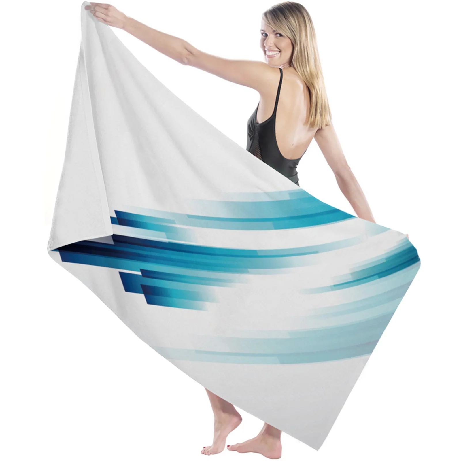 Straight Line Light Streak Absorbent Bath Towel for Bathroom Sauna Soft Beach Yoga Towel Quick-drying Face Towel Home Essentials