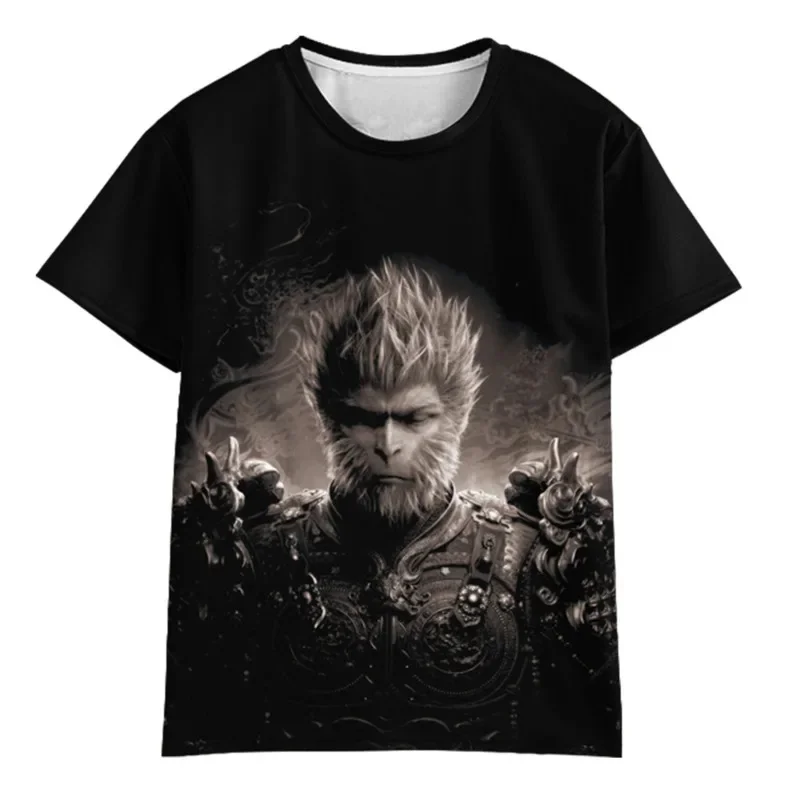 

Black Myth Wukong Color Printing Pattern Printed Short Sleeve T-shirt Summer Men's And Women's Casual Versatile Fashion Clothing