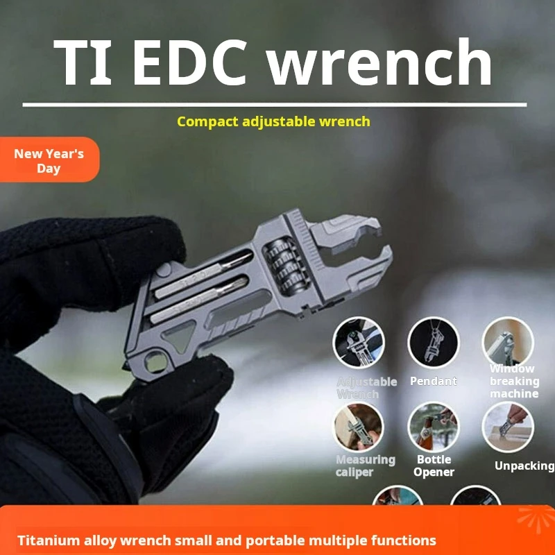 CT4 Titanium Alloy Outdoor EDC Combination wrench Multipurpose tool Mountaineering camping travel tools wrench