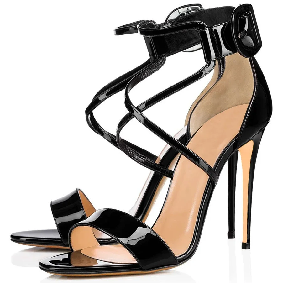 

【Measure your feet length before order】Luxury Designer Women High Heel Ankle Strap Sandal Bridals Party Prom Lady Shoe 11-CHC-17