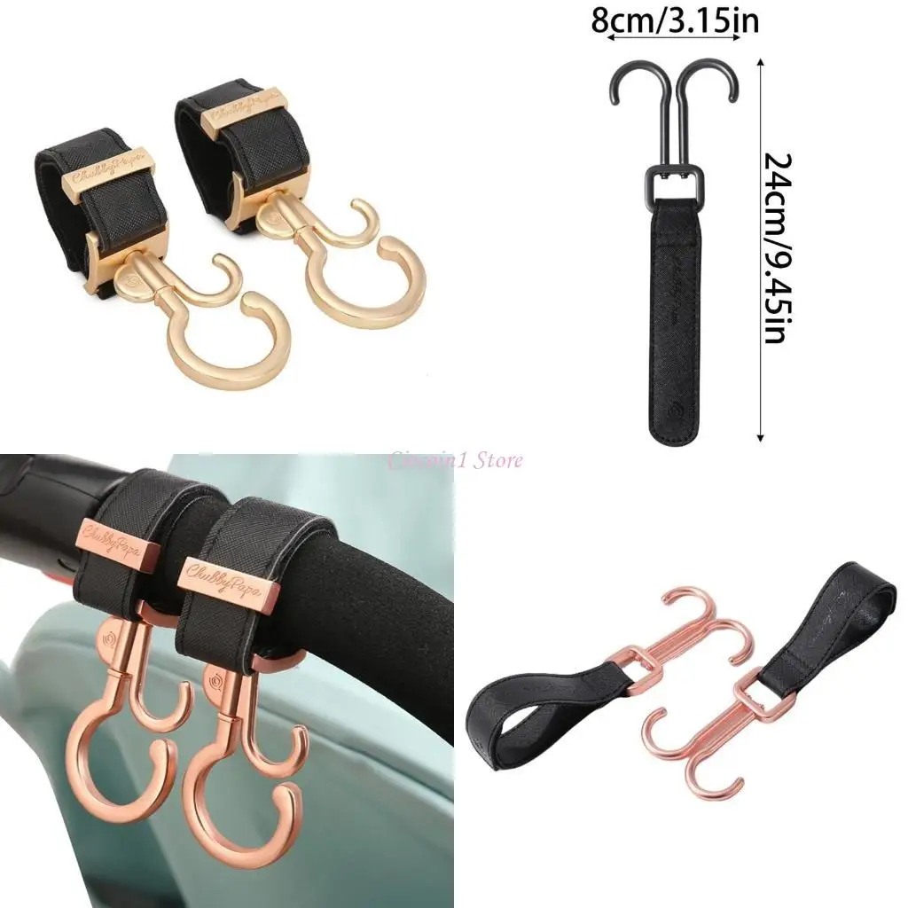 

Y1UB 1 Pair Baby Strollers Hook 360 Degree Organiser Clip Hanger Rack for Hanging Diaper Bags Strong Load Bearing