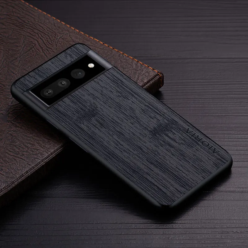 Capa para google pixel 7 pro 7a funda bambu padrão de madeira couro nova capa de telefone luxo coque para google pixel 7 caso capa