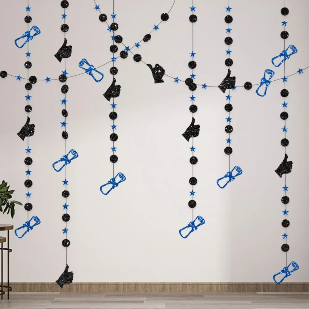 

Glitter Paper Graduation Garlands Black Gold Color 4M Length Graduation Hanging Decoration 2026 Year Number Circle Designs