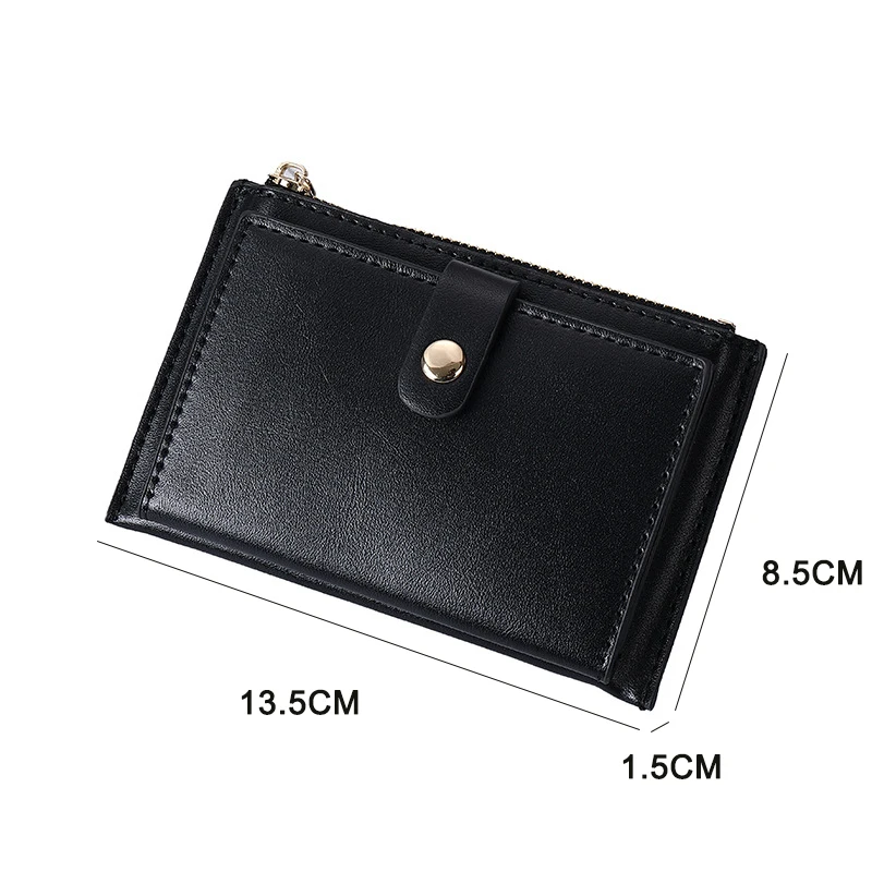 LAYRUSSI Pearl Laser PU portafoglio in pelle con cerniera portamonete corto da donna portamonete femminile fermasoldi porta carte di credito pochette