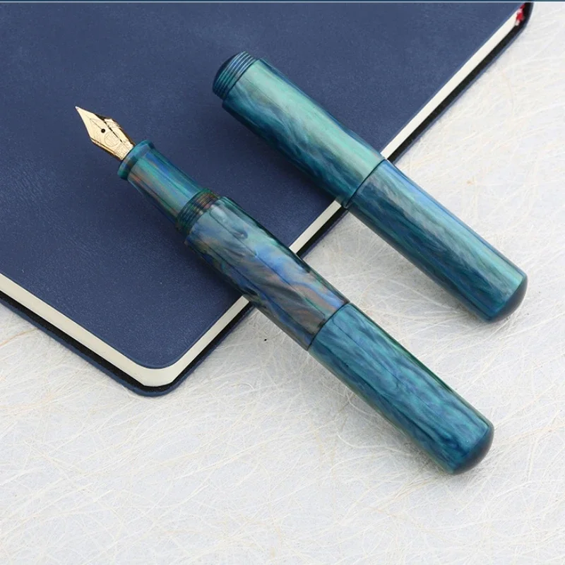 Majohn Wancai Multicolored Mini Fountain Pen Iridium 0.5mm Nib Portable Palm Short Travel Resin Ink Pen Writing Gift