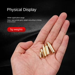 1.8g 3.5g 5g 7g 10g 12g Copper Fishing Lead fall Sports Gold Copper Alloy Brass Sinker Sharped Fishing