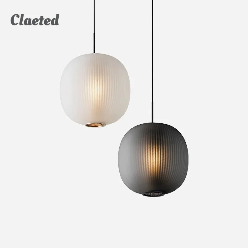 Modern Minimalist Glass Pendant Lamp Personalized Restaurant Bar Counter Bedroom Creamy Style Creative Lantern Lighting Fixtures
