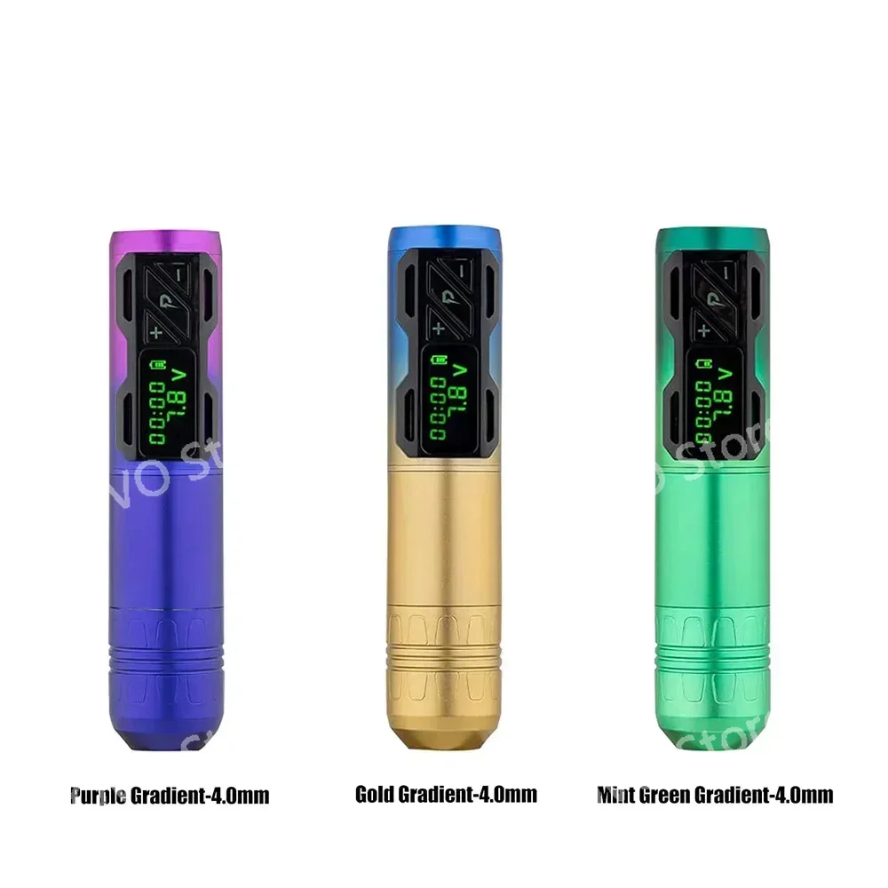 tattoo Stroke Length 4.0mm gradients color P2S rechargeable battery  machine wireless with 1800mAh power pack