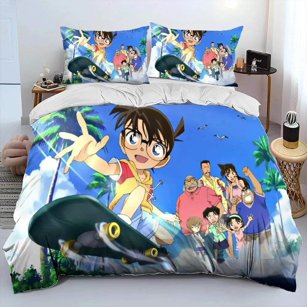 Exquisite 3D Detective Anime Conan Digital Printing Bedding Set Duvet Cover Comforter Bed Youth Kids Girl Boys Gift
