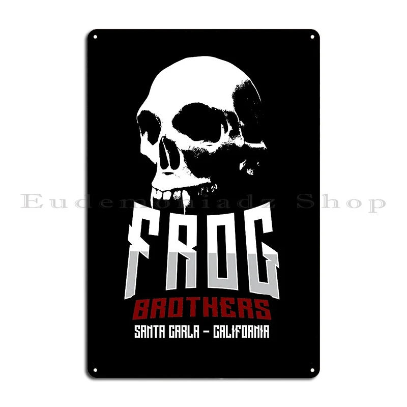 ملصق لافتة معدنية على شكل ضفدع براذرز سانتا كارلا كاليفورنيا سينما سينما شخصية بار نادي الحفلات تين