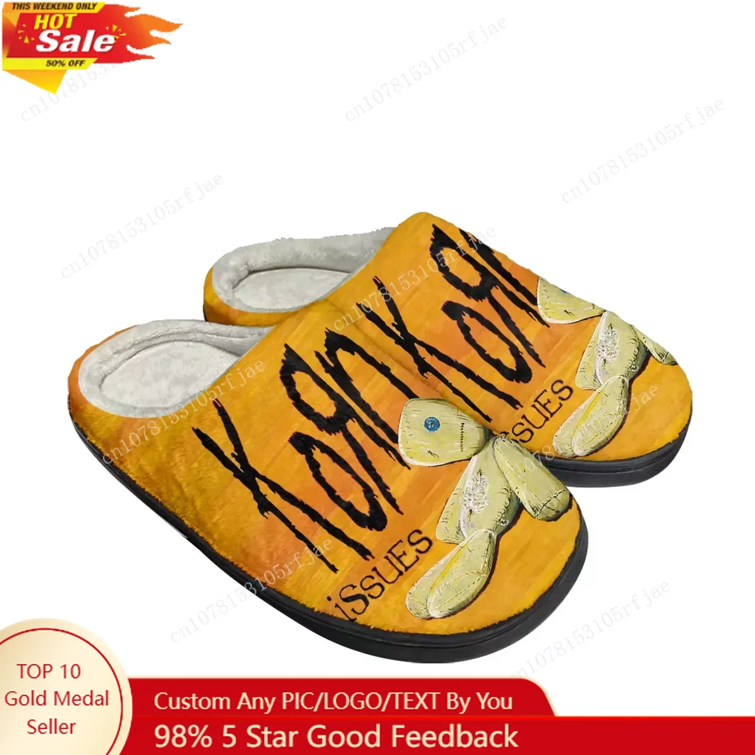 

Домашние хлопковые тапочки Korn Rock Band на заказ, мужские и женские сандалии, плюшевые повседневные теплые тапочки для спальни с 3D принтом, термотапочки