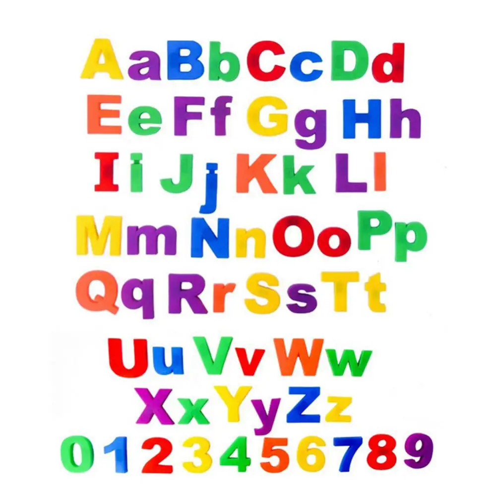 26Pcs Mathematics Teaching Lower/Upper Case Alphabet Letters Number Fridge Magnet Kid Learning Toy