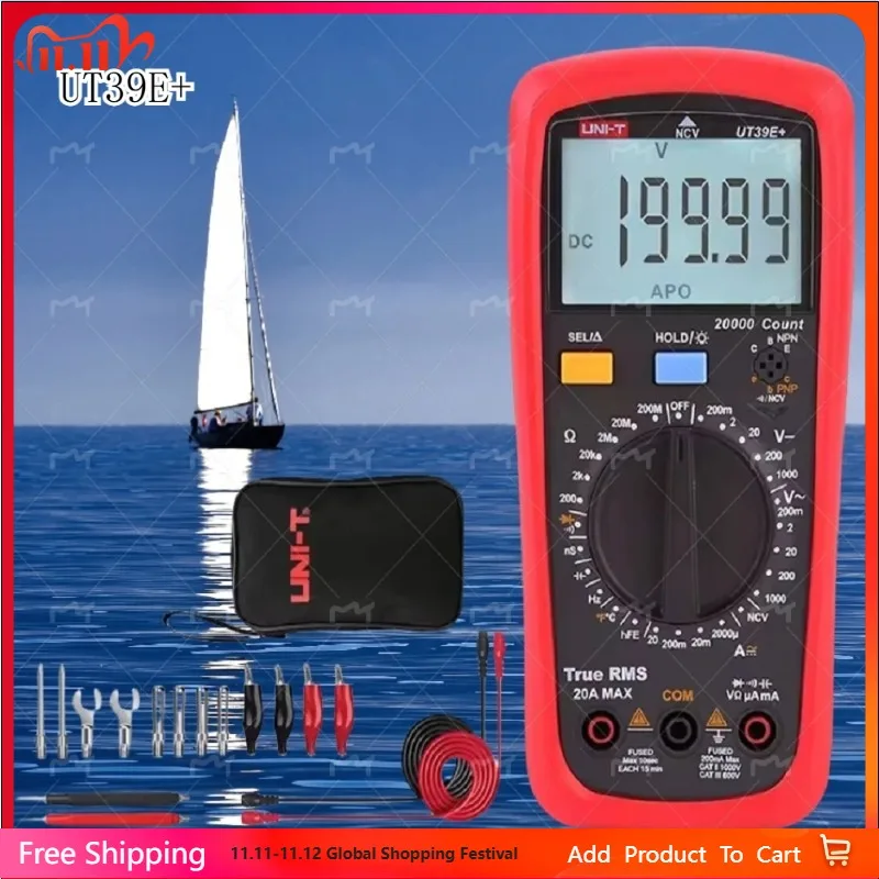 

UNI-T UT39A+ UT39C+ UT39E Plus Multimeter Digital Ammeter Voltmeter AC/DC Current Professional Electrician Tester Multi Meter