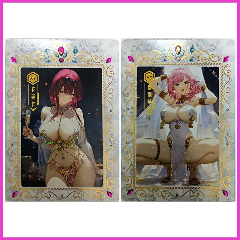 

Аниме «История богини», редкая ограниченная серия, размер XY A6, преломляющая фольга, штамповка, коллекционная карта, игрушки Kafka Elysia для мальчика, подарок на день рождения