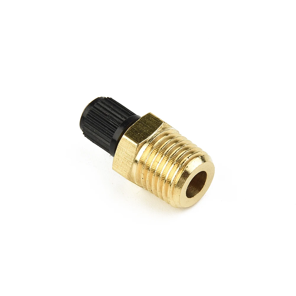 New Air Tank Fill Valve 1/4 Inch Accessories Air Compressor Black Plastic Cap Brass Replacement Solid Nickel Plated