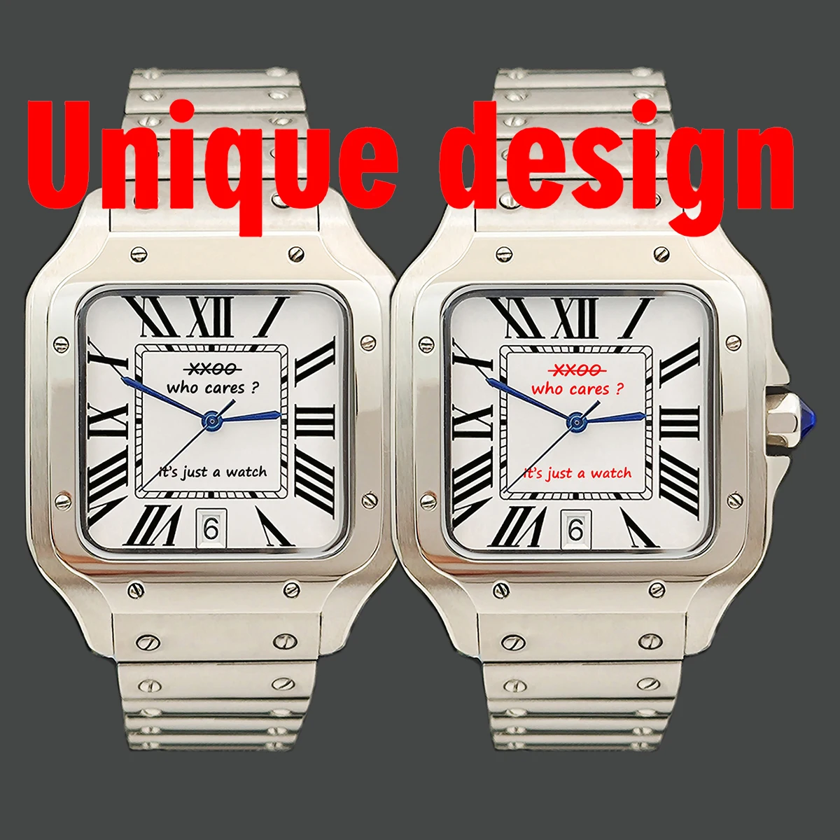 38 مللي متر ساعة سانتوس NH35 ساعة رجالي شعار مخصص ساعة مربعة للرجال ساعة من الفولاذ المقاوم للصدأ NH35 حركة تصميم فريد من نوعه #1