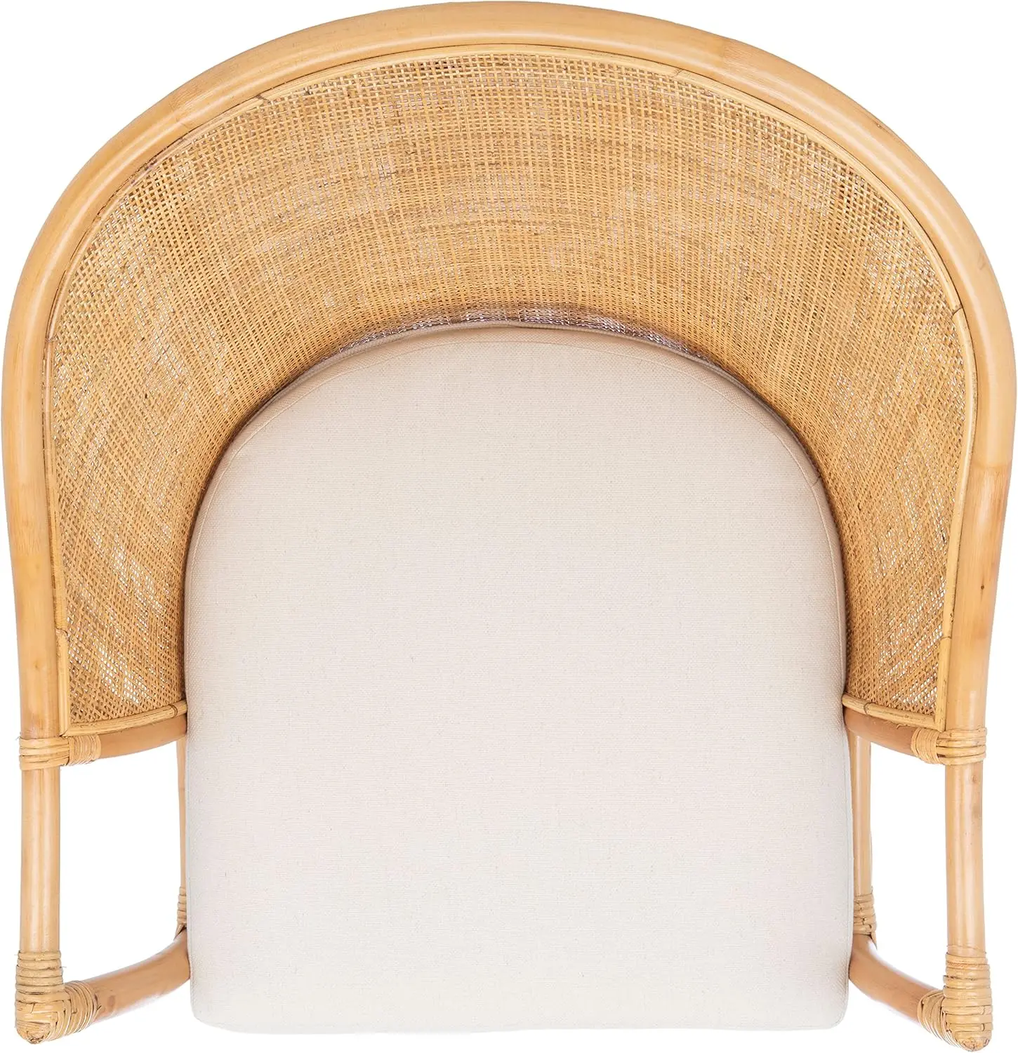 Safavieh Home Collection Dustin Rattan Cushion Accent Chair, 0, Natural/White