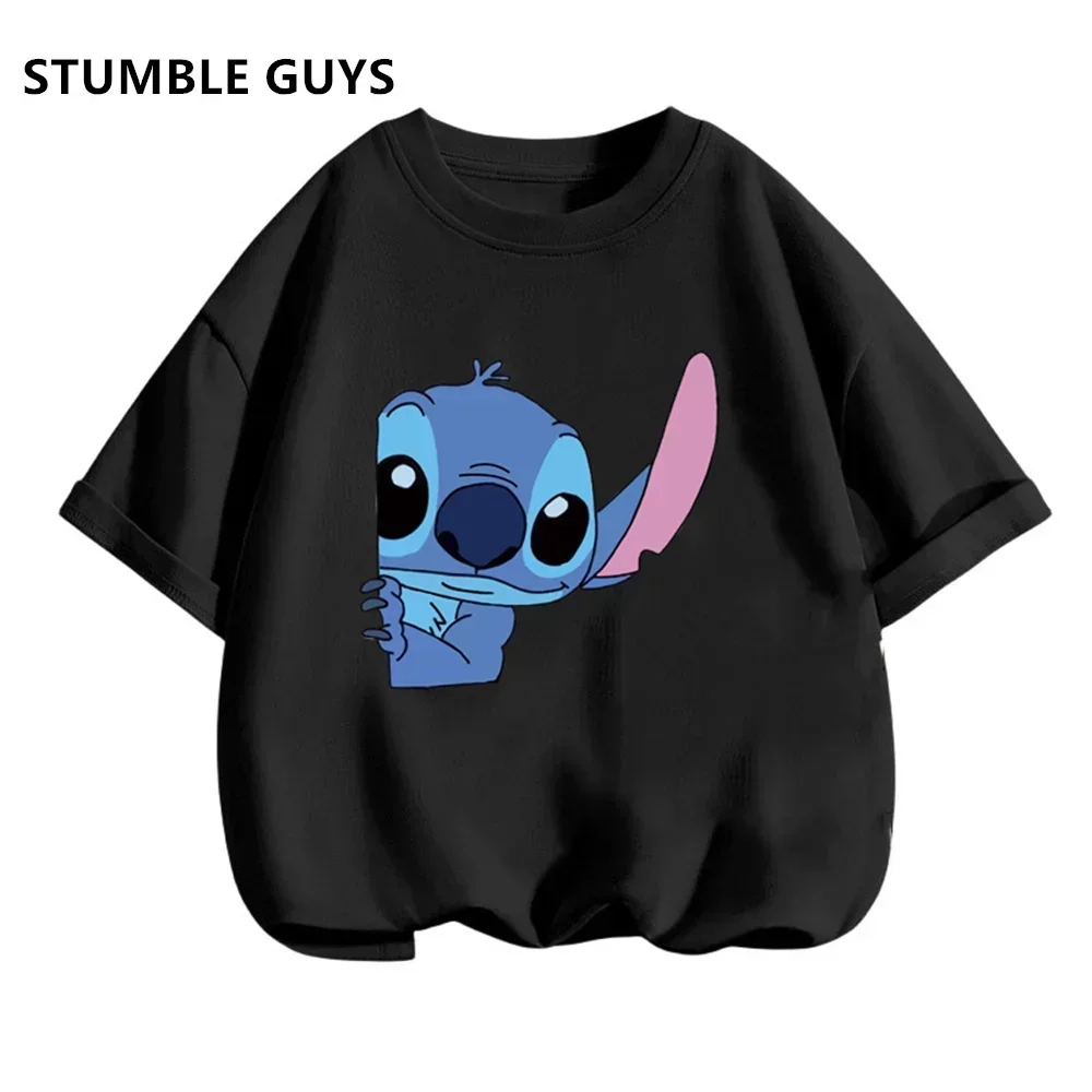 Cool Lilo Stitch Cartoon T Shirt Children Kids Stitch Cute Manga T-shirt Y2k Graphic Tshirt Girl Boy Top Tees Lilo and Stitch