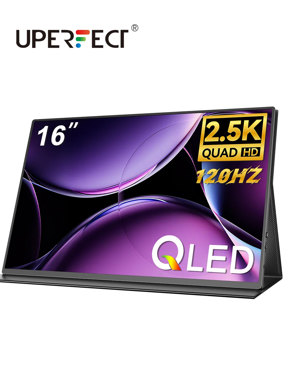 

Портативный монитор UPERFECT QLED 2.5K, обновленный, 16 дюймов, 8 бит, матовый IPS HDR, экран для ухода за глазами, дисплей для игрового ноутбука с HDMI Type-C VESA