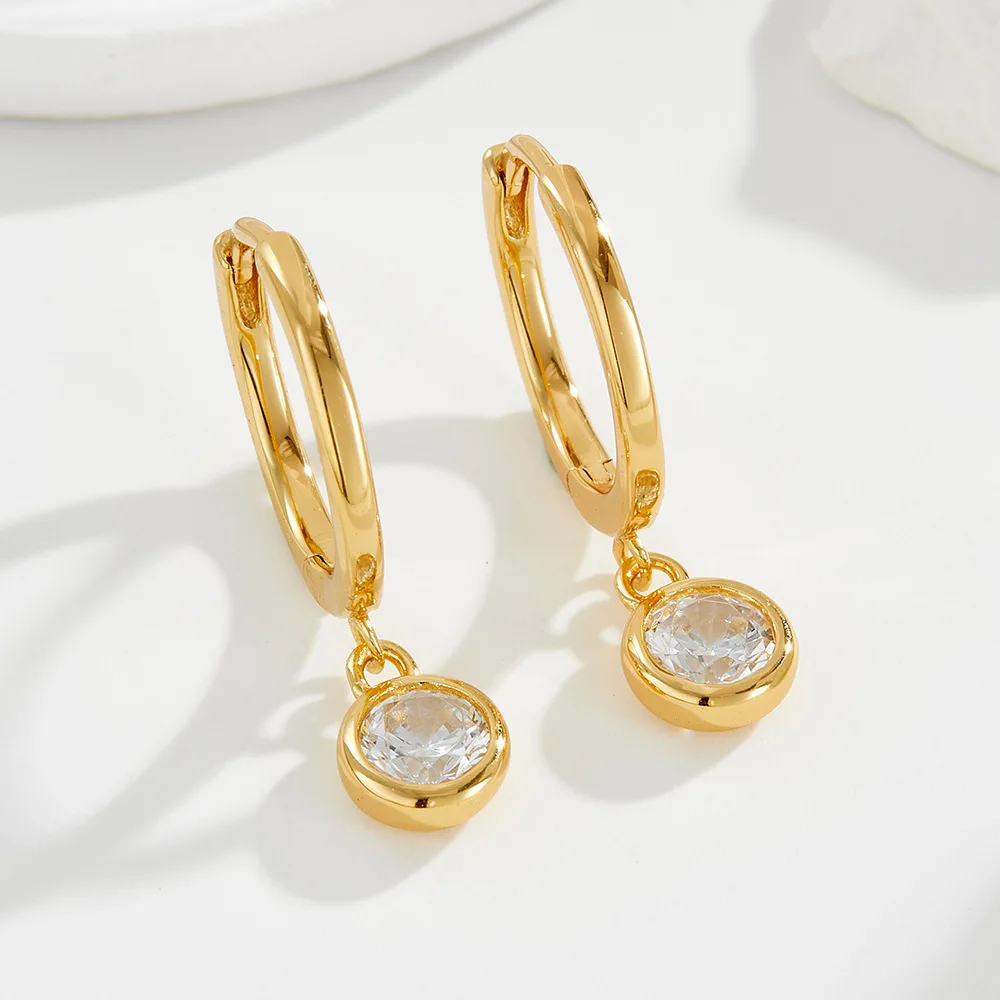 

Withered 925 Sterling Silver Pendant Earrings With A Single Zircon Earring For Women Women's Earrings Ear Cuffs